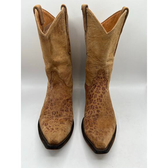 OLD GRINGO WOMEN'S LEOPARDITO WESTERN BOOTS - SNIP TOE Tan LEATHER SIZE 7 - Picture 8 of 11